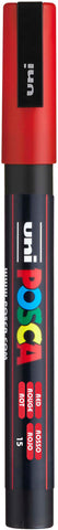 uni POSCA PC-3M Water-Based Paint Markers, Reversible Fine Tip (0.9-1.3mm), Red