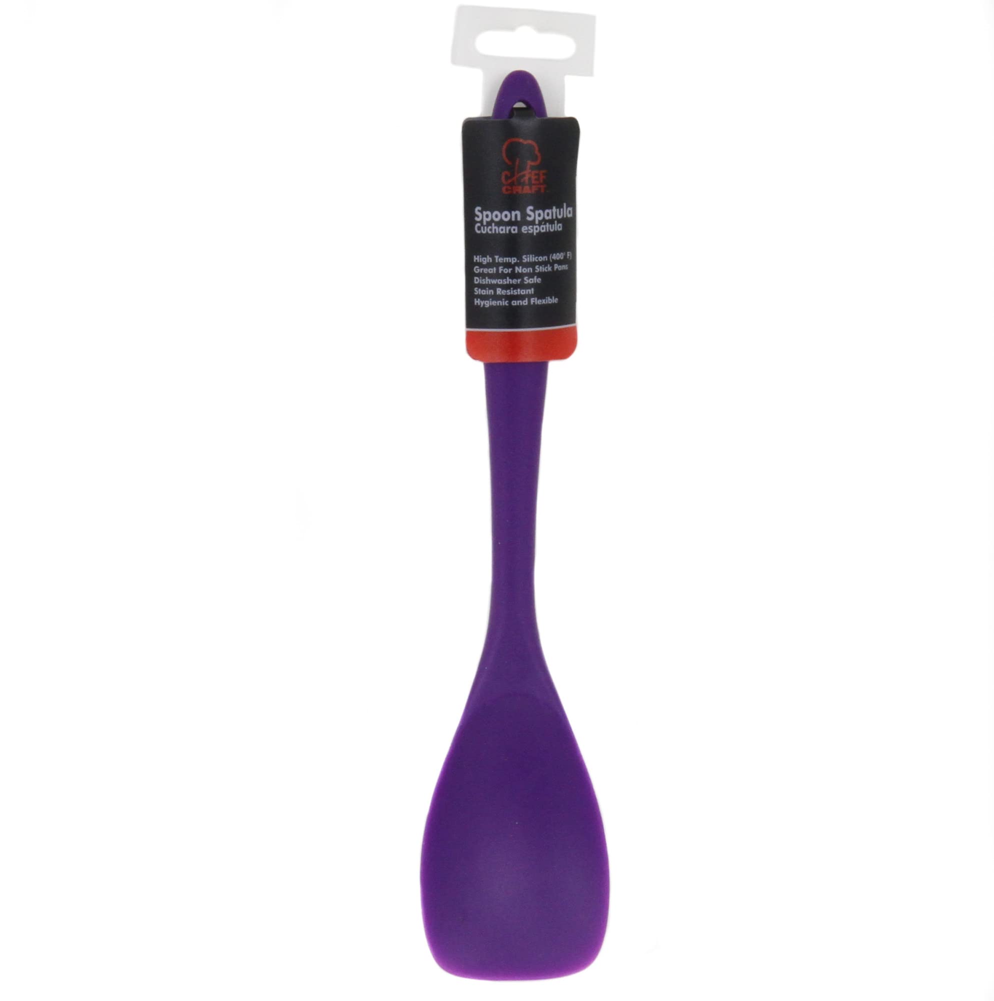 Chef Craft Premium Silicone Spoon Spatula, 11.5 inch, Purple