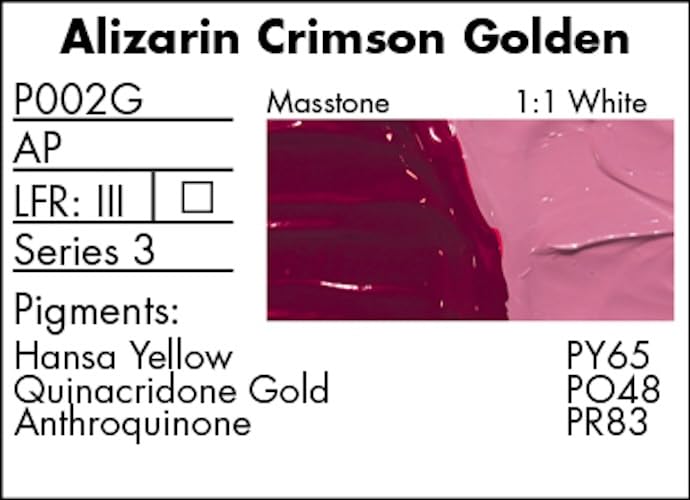 Grumbacher Pre-Tested Oil Paint, 37ml/1.25 Ounce, Alizarin Crimson Golden (P002G)