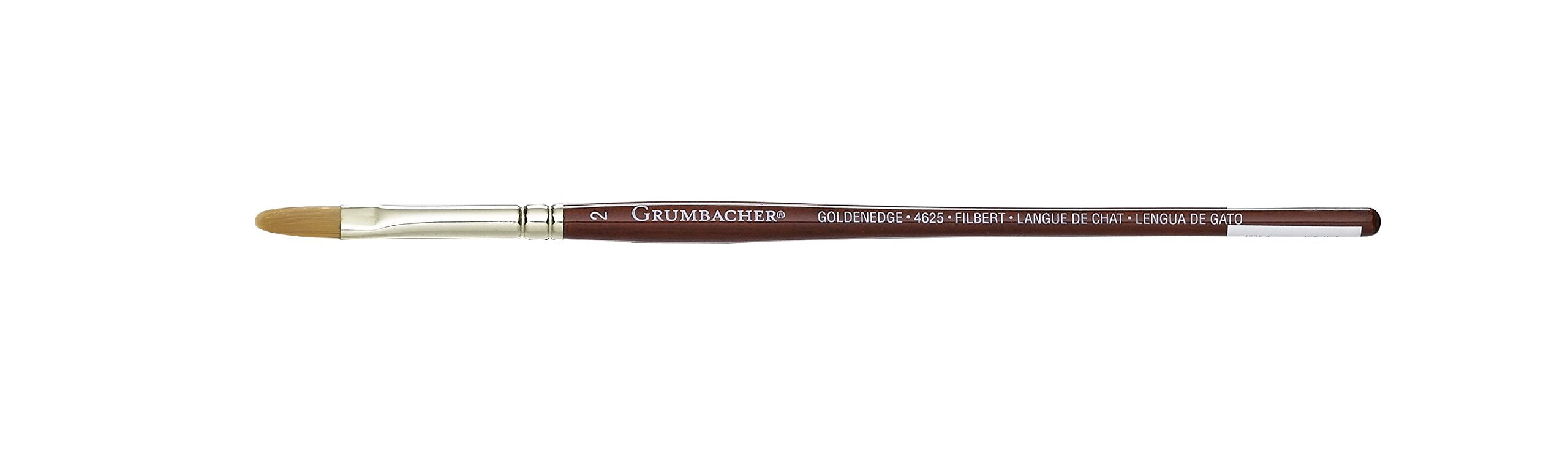 Grumbacher Goldenedge Golden Toray Filbert Watercolor Brush, Synthetic Bristles, Size 2 (4625.2)