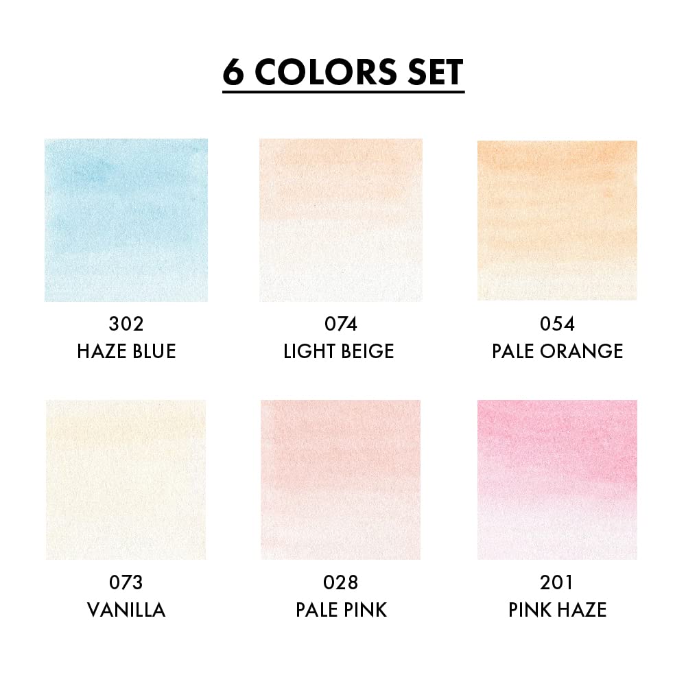 Kuretake ZIG CLEAN COLOR Real Brush 6 colors set Portrait colors Ⅰ