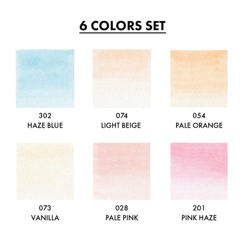 Kuretake ZIG CLEAN COLOR Real Brush 6 colors set Portrait colors Ⅰ