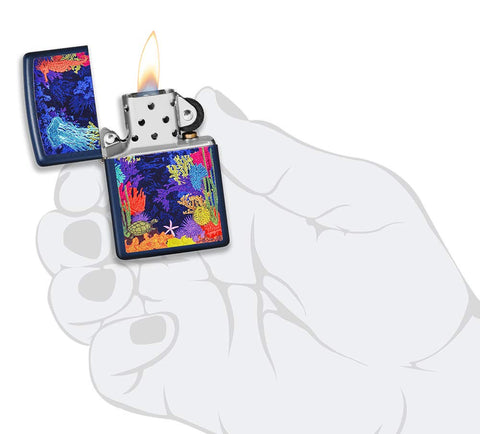 Zippo Sea Life Navy Matte Pocket Lighter