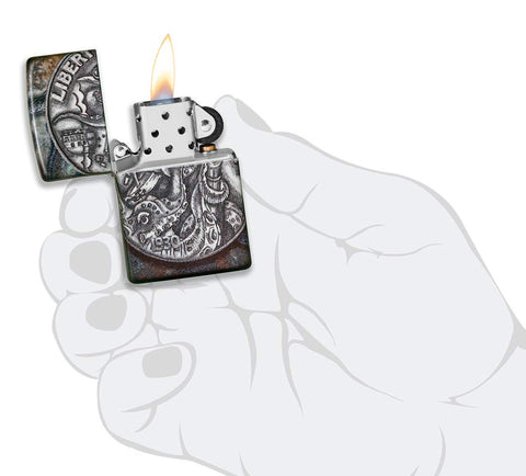 Zippo Pirate Coin 540 Color Pocket Lighter