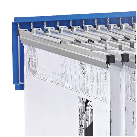 Adir Wall Mount Blueprint Rack - Blue Print Organizer, Poster Wall Mount Display, Map Storage Holder with 12 Pivot Brackets - Plan Rack for Office (Without Blueprint Clamps)