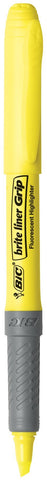 BIC Brite Liner Grip Highlighters, Chisel Tip, 5-Count Pack of Highlighters, Yellow, Ideal Highlighter Set for Organizing and Coloring