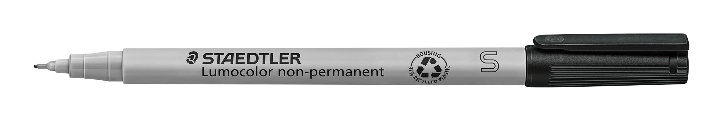 STAEDTLER Lumocolor Non-Permanent Universal Pen: Set of 4 Markers, Assorted Colors, Superfine Felt Tip 0.4mm - Multi Surface, Quick Dry & Water-Soluble Ink - For Home, School & Office