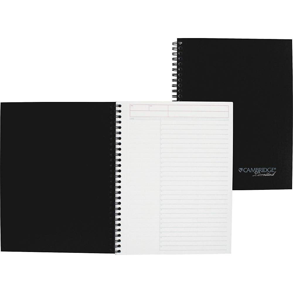 Cambridge 06122 Action Planner Side Bound Business Notebook, 7 1/2 x 9 1/2, Black, 80 Sheets