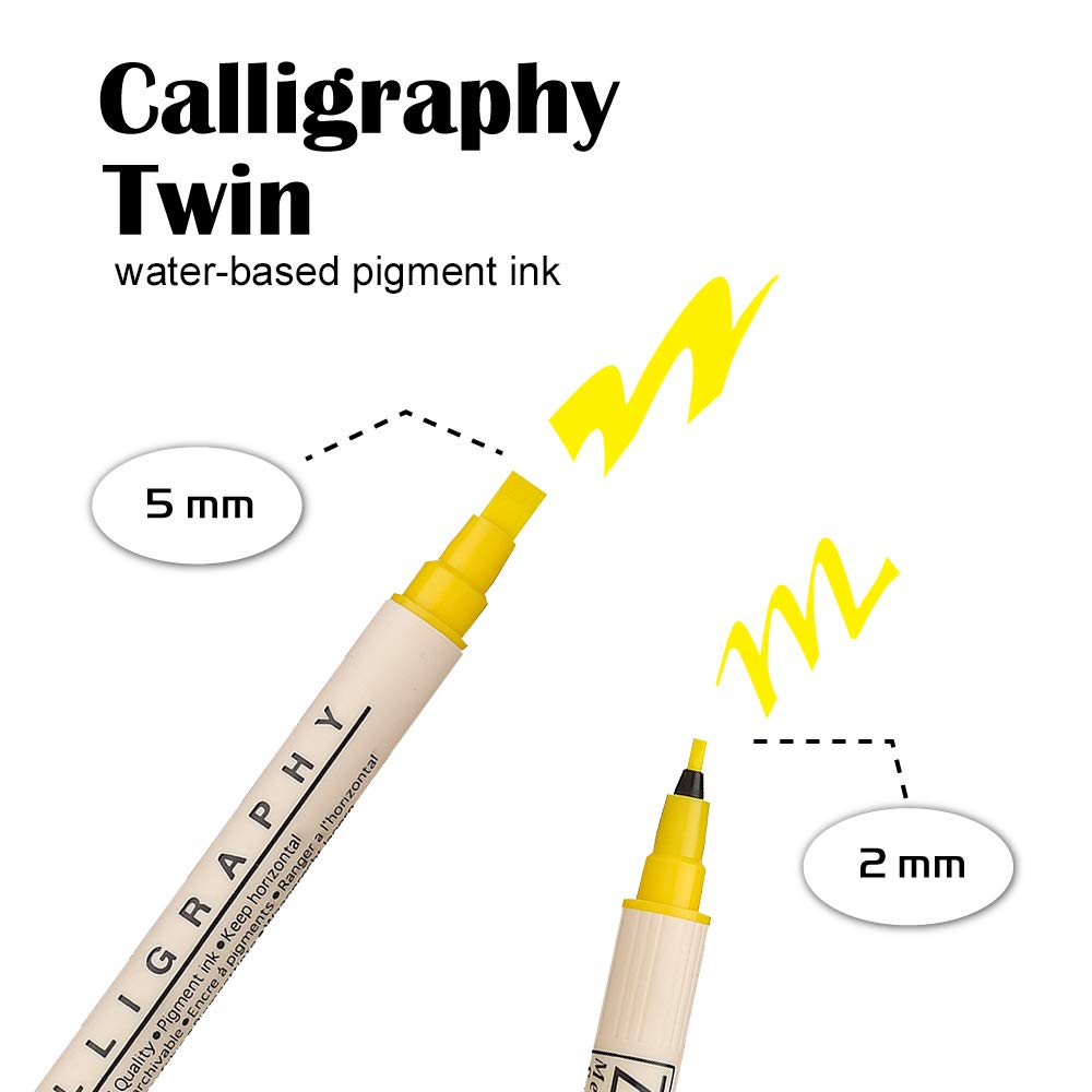 Zig Memory System Calligraphy Markers, Multicolor, 8-Pack