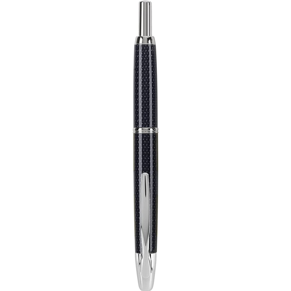 PILOT Vanishing Point Collection Refillable & Retractable Fountain Pen, Blue Carbonesque Barrel with Rhodium Accents, Blue Ink, Broad Nib (60349)