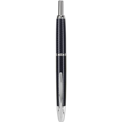 PILOT Vanishing Point Collection Refillable & Retractable Fountain Pen, Blue Carbonesque Barrel with Rhodium Accents, Blue Ink, Broad Nib (60349)