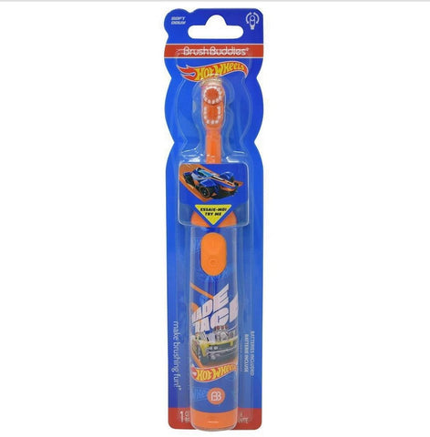 Brush Buddies Hot Wheels Electric Toothbrush, Kids Electric Toothbrushes, Battery Toothbrush, Toddler Electric Toothbrush for Kids 4-7