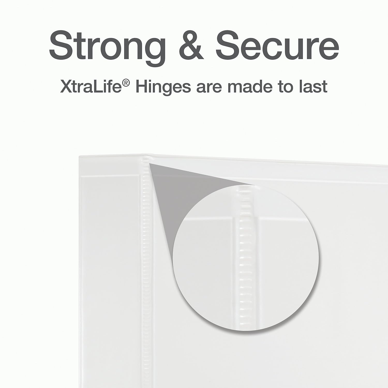 Cardinal 3 Ring Binder, 1.5 Inch Heavy Duty XtraLife Binder, Locking Slant-D Rings, Crack-Resistant Cover & Spine, ClearVue Covers, Holds 375 Sheets, PVC-Free, White (26310)