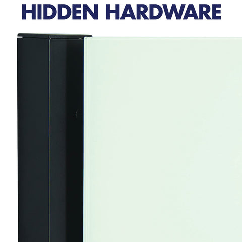 Quartet Glass Whiteboard, Magnetic Dry Erase White Board, 85" x 48", Wide Format with Invisible Mount, Black Aluminum Frame, Evoque (G8548BA)