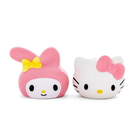 Silver Buffalo Sanrio Hello Kitty And My Melody 3D Sculpted Ceramic Salt and Pepper Shaker Set