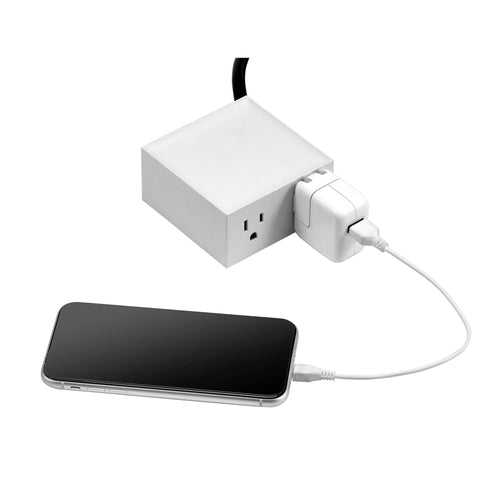 Bostitch Office Konnect Power Hub, Two Outlets Charging Station for Desktop, Shallow Tray Top, White