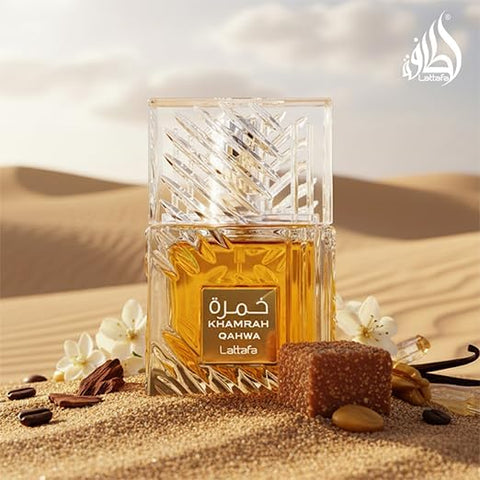 Lattafa Khamrah Qahwa - Vanilla, Warm Spicy, Cinnamon, Sweet - Eau de Parfum Long-Lasting Fragrance for Unisex, 3.40 Ounce / 100 ml