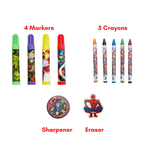 Innovative Designs Marvel Avengers Coloring Art and Sticker Set for Boys and Girls, 30 Pcs.