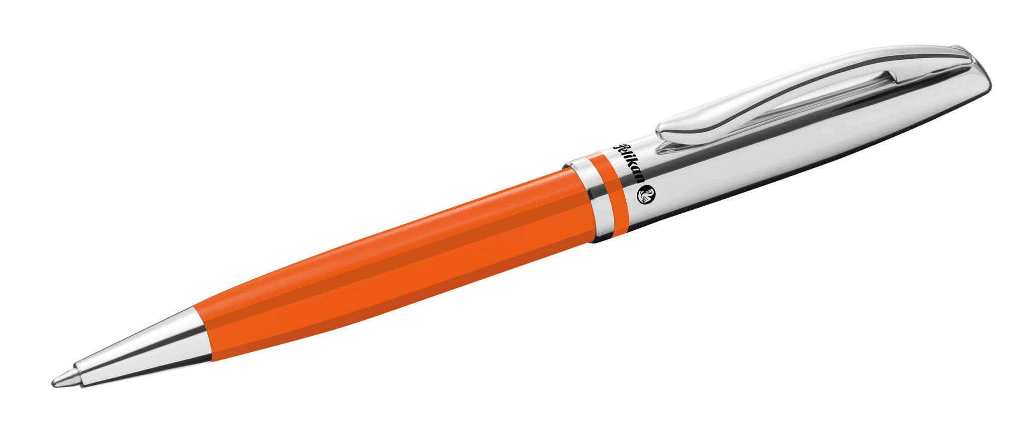 Pelikan Jazz Classic Ballpoint Pen with Medium Point, Blue Ink Refill, Metal, Orange, Boxed, 1 Each (815024)