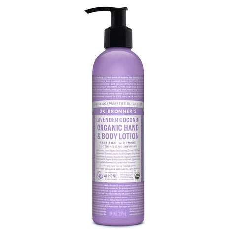 Dr. Bronner's Organic Lotion (Lavender Coconut, 8 Ounce) - Organic Moisturizer for Hands, Face & Body- Vegan, Non-GMO