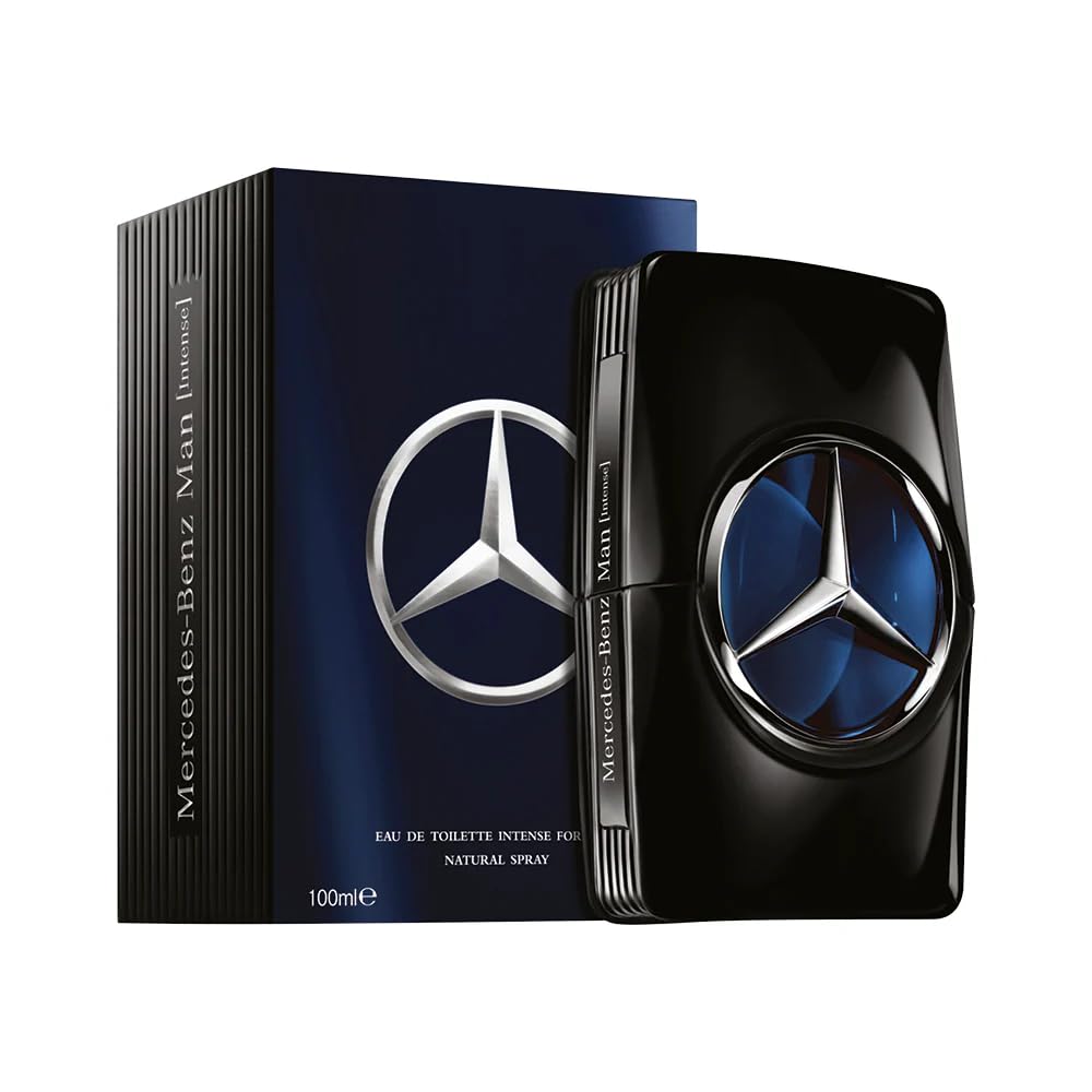 Mercedes Benz Man Intense - Woody Spicy Cologne for Men - Mens Cologne with Oakmoss, Geranium, Amber - Long-Lasting Men's Fragrance - 3.4 oz EDT Spray