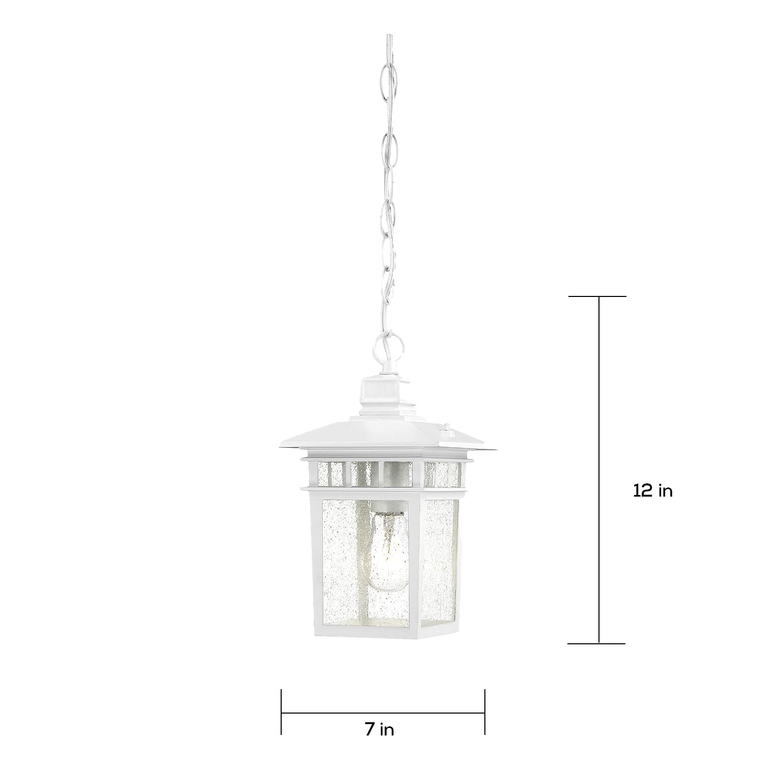 Nuvo Lighting 60/4954 Traditional One Light Hanging Lantern from Cove Neck collection in White finish