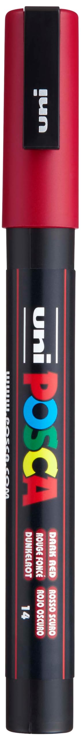 uni POSCA PC-3M Water-Based Paint Markers, Reversible Fine Tip (0.9-1.3mm), Dark Red