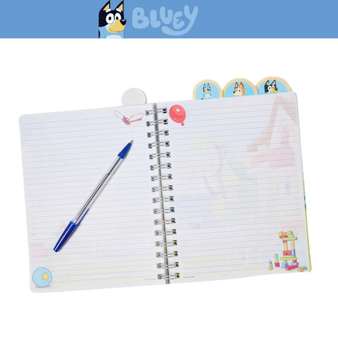 Innovative Designs Bluey Tab Journal Notebook, Spiral Bound, 96 Lined Pages, 8 x 7 inches, Blue