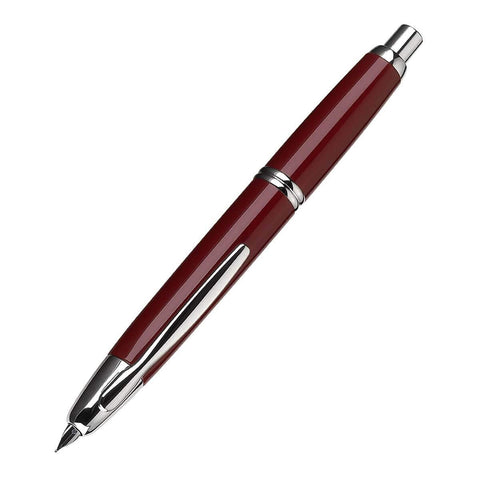 PILOT Vanishing Point Collection Refillable & Retractable Fountain Pen, Red Barrel with Rhodium Accents, Blue Ink, Medium Nib (60244)