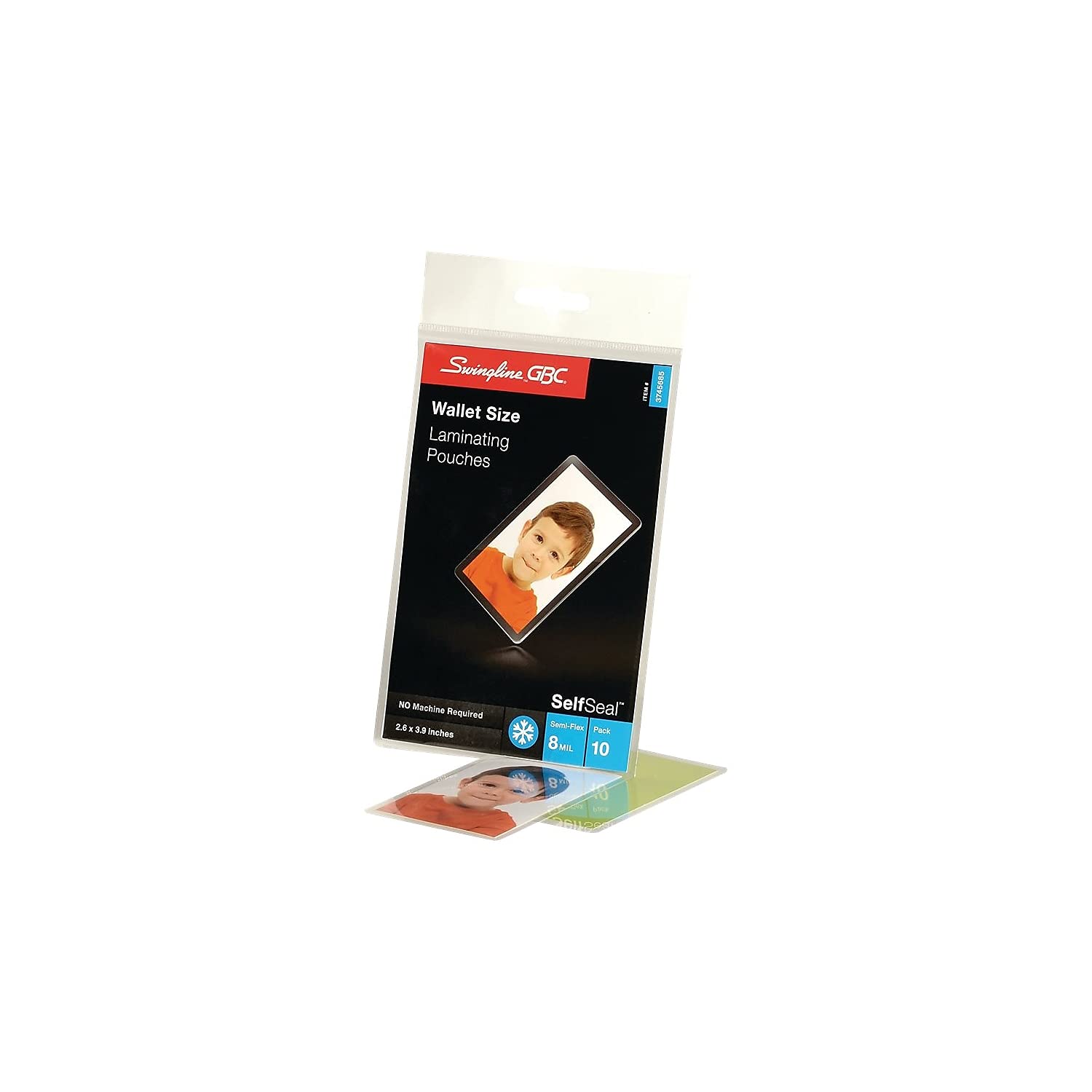 GBC Laminating Sheets, Self Adhesive Pouches, Wallet Size, 8 Mil, Self Seal, 10 Pack (3745685)