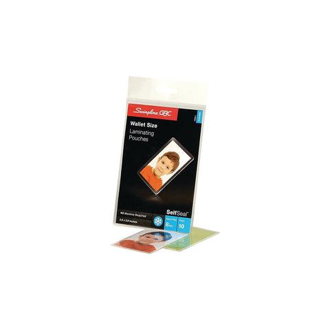 GBC Laminating Sheets, Self Adhesive Pouches, Wallet Size, 8 Mil, Self Seal, 10 Pack (3745685)