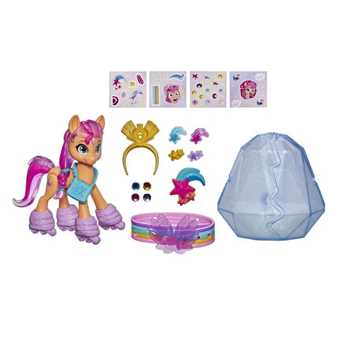 My Little Pony: A New Generation Movie Crystal Adventure Sunny Starscout - 3-Inch Orange Pony Toy, Surprise Accessories, Bracelet (Accessory Colors May Vary)