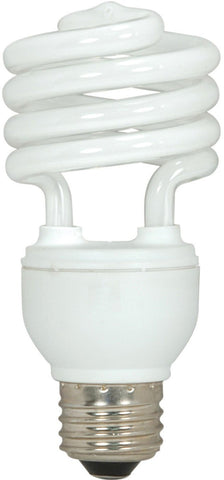 Satco S7236 20-Watt Medium Base T2 Mini Spiral, 5000K, 120V, Equivalent to 75-Watt Incandescent Lamp for Enclosed Fixtures,White