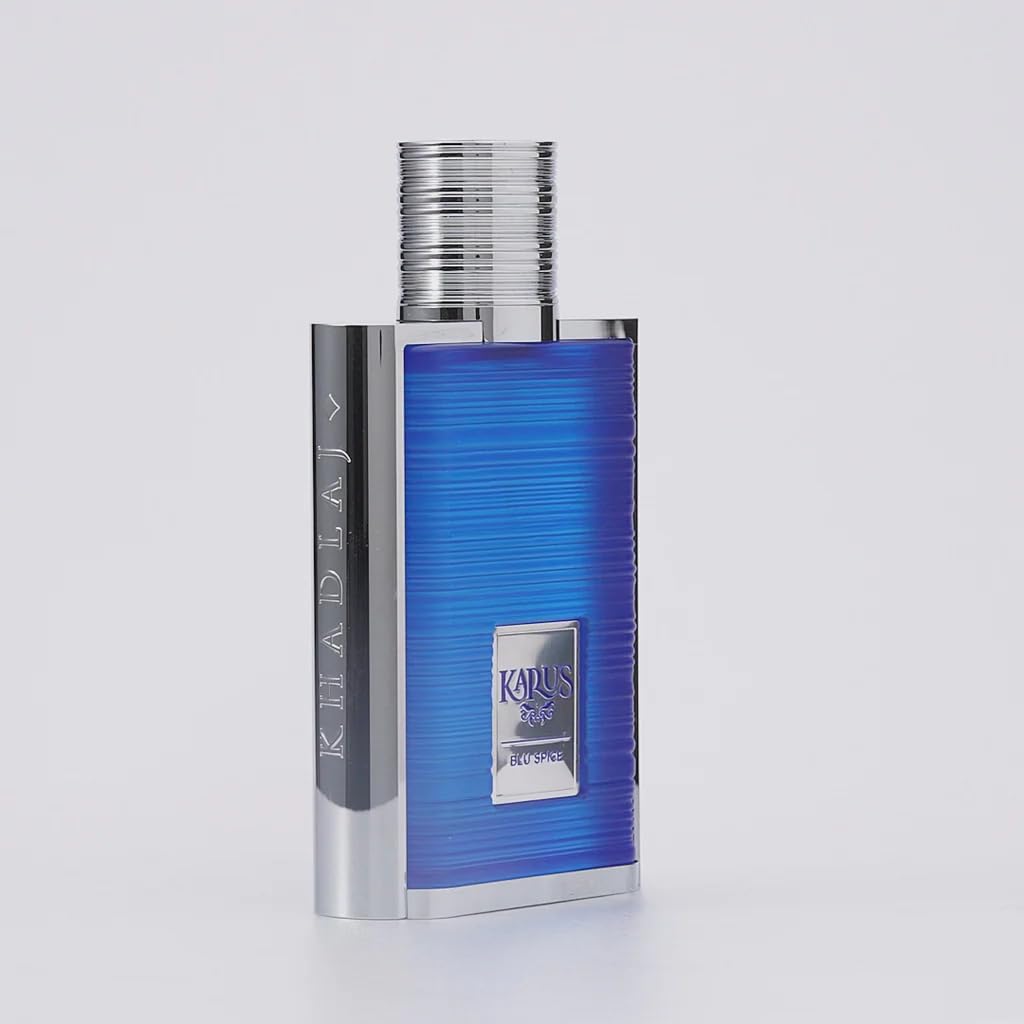 KHADLAJ PERFUMES Karus Blu Spice Eau de Parfum Spray for Unisex, 3.4 Ounce