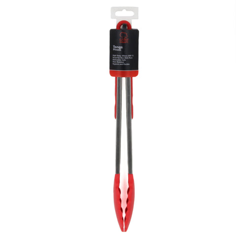 Chef Craft Premium Silicone Tongs, 12 inch, Red