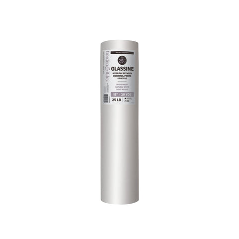 Borden & Riley #25G Glassine Paper Roll, 25 lb, 18" x 20 Yards Per Roll, 1 Roll Each
