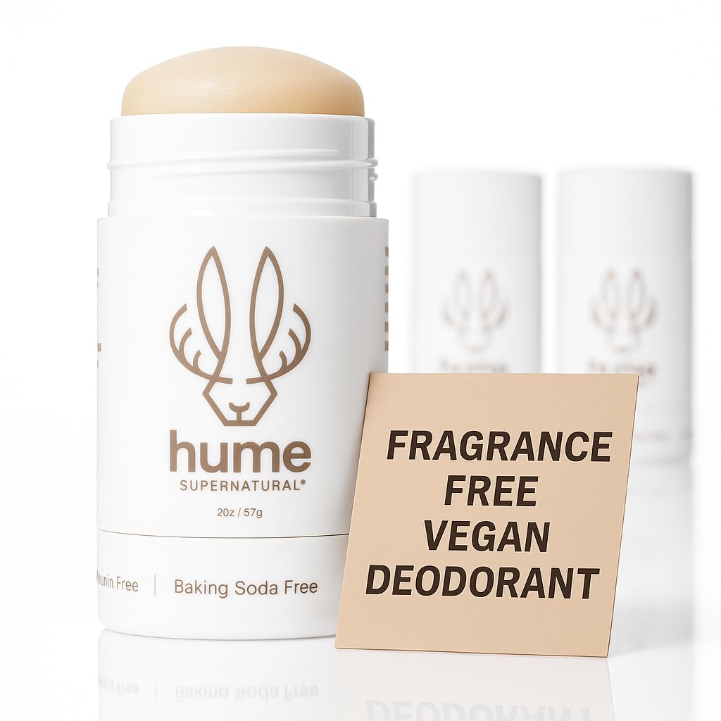 Hume Supernatural Aluminum-Free Deodorant For Women And Men - Neutral, Lasting, Sensitive Skin Formula, Moisture Blocking, Probiotic Enhanced, Innovative Botanical Care, Paraben Excluded