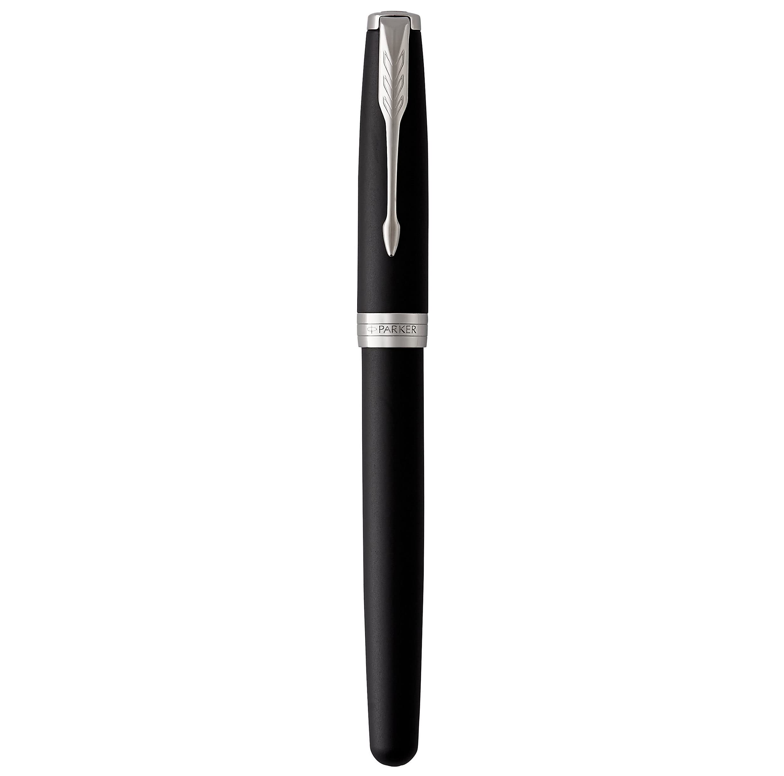 PARKER Sonnet Fountain Pen, Matte Black Lacquer with Palladium Trim, Medium Nib (1931522)