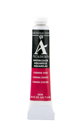 Grumbacher Academy Watercolor Paint, 7.5ml/0.25 Ounce, Carmine Hue (A038)