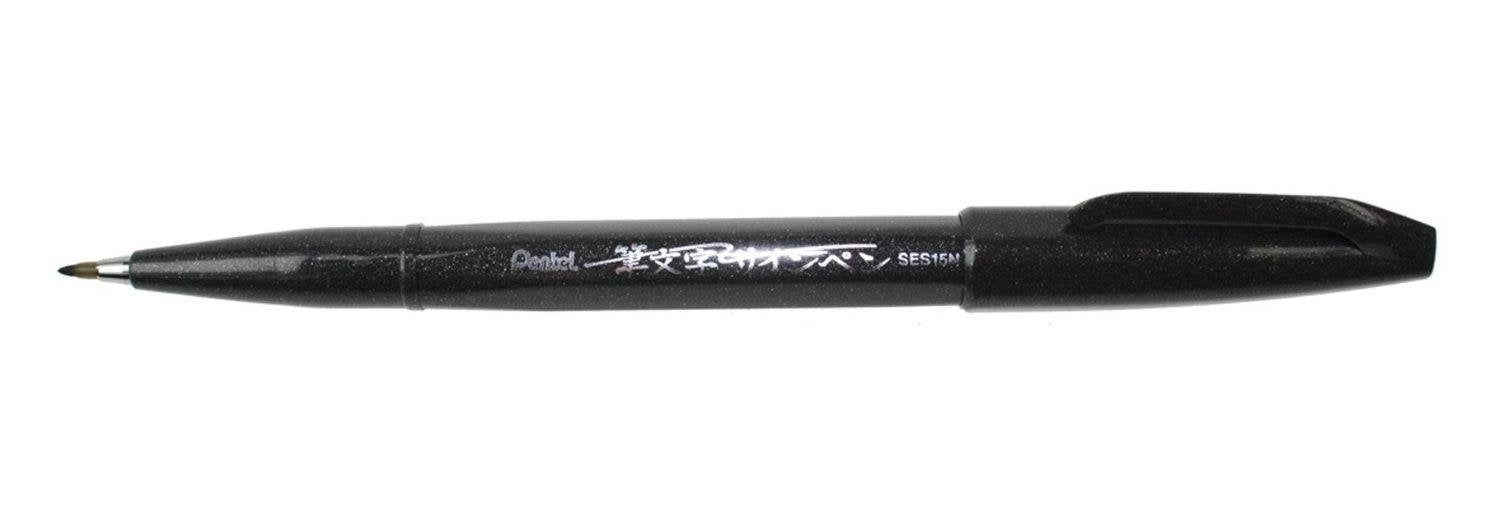Pentel Fude Touch Sign Pen, Violet, Felt Pen Like Brush Stroke (SES15C-V)