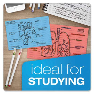 Oxford 3" x 5" Ruled Index Cards, Cherry, Pack of 100