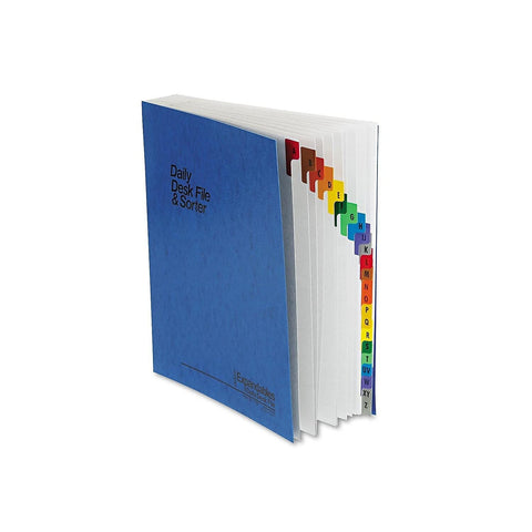 Expandable Desk File, A-Z Index, Letter Size, Acrylic-Coated Pressguard