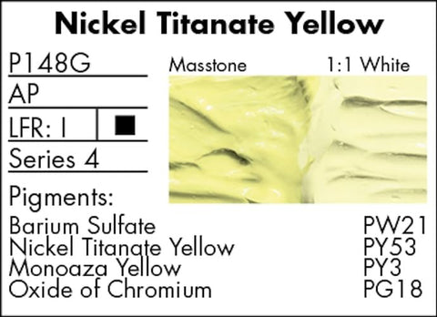 Grumbacher Pre-Tested Oil Paint, 37ml/1.25 Ounce, Nickel Titanate Yellow (P148G)