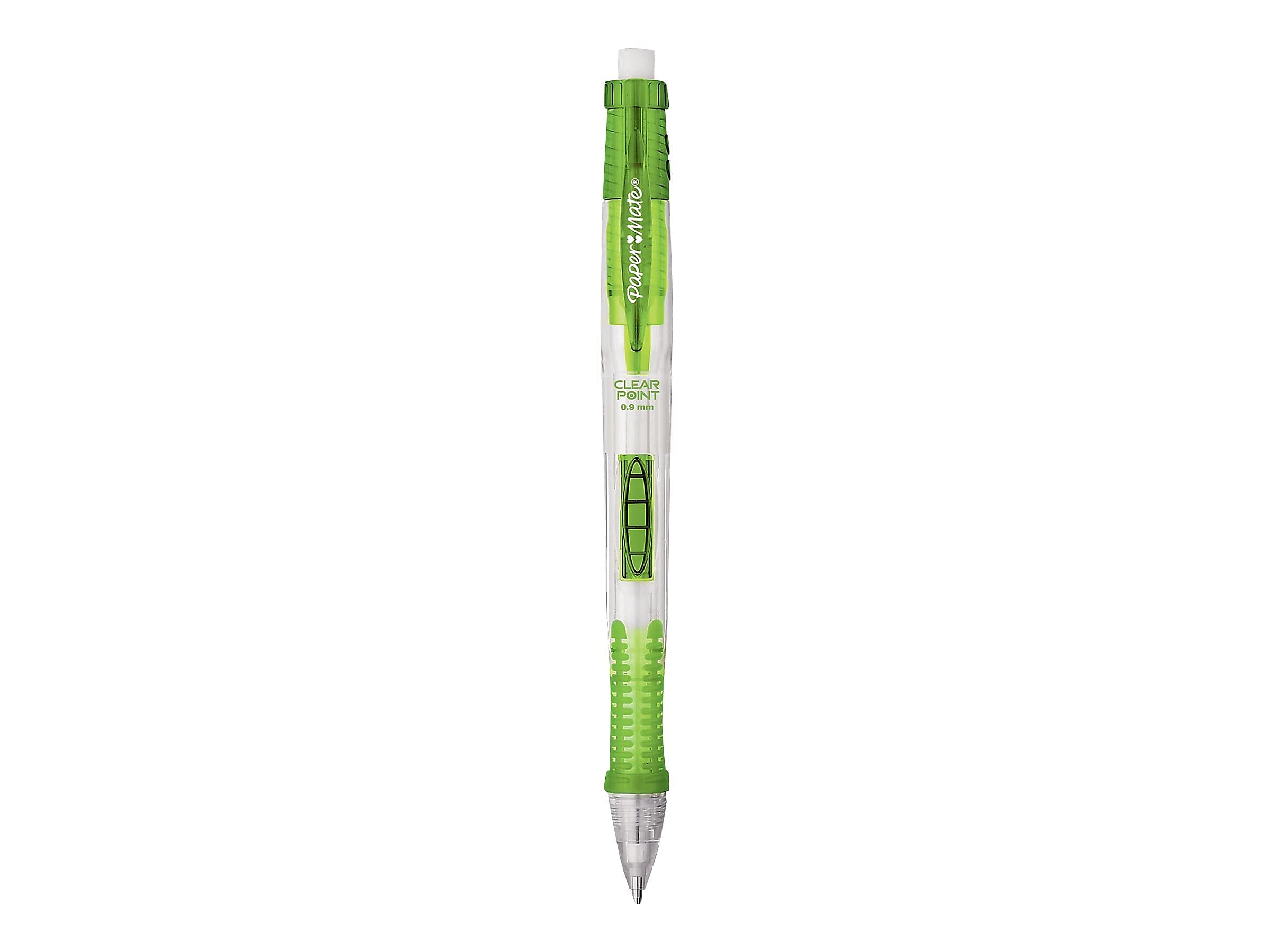 Paper Mate 1759214 Clear Point Mechanical Pencil Starter Set, 0.9 mm, Lime Green, Royal Blue, 2/Set