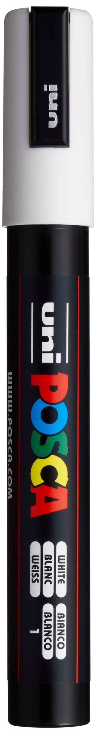 uni POSCA PC-5M Water-Based Paint Markers, Reversible Medium Tip (1.8-2.5mm), White