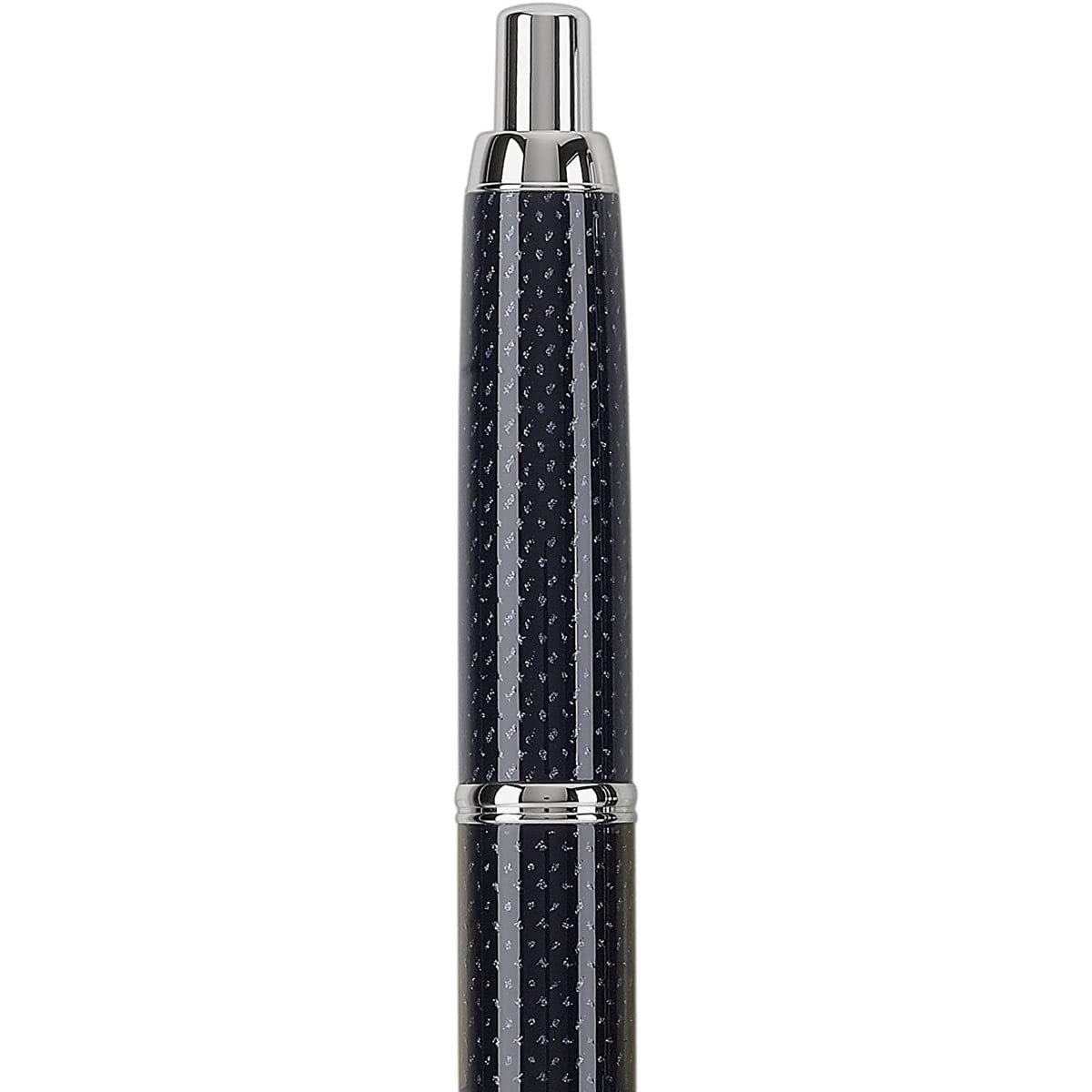 PILOT Vanishing Point Collection Refillable & Retractable Fountain Pen, Blue Carbonesque Barrel with Rhodium Accents, Blue Ink, Broad Nib (60349)