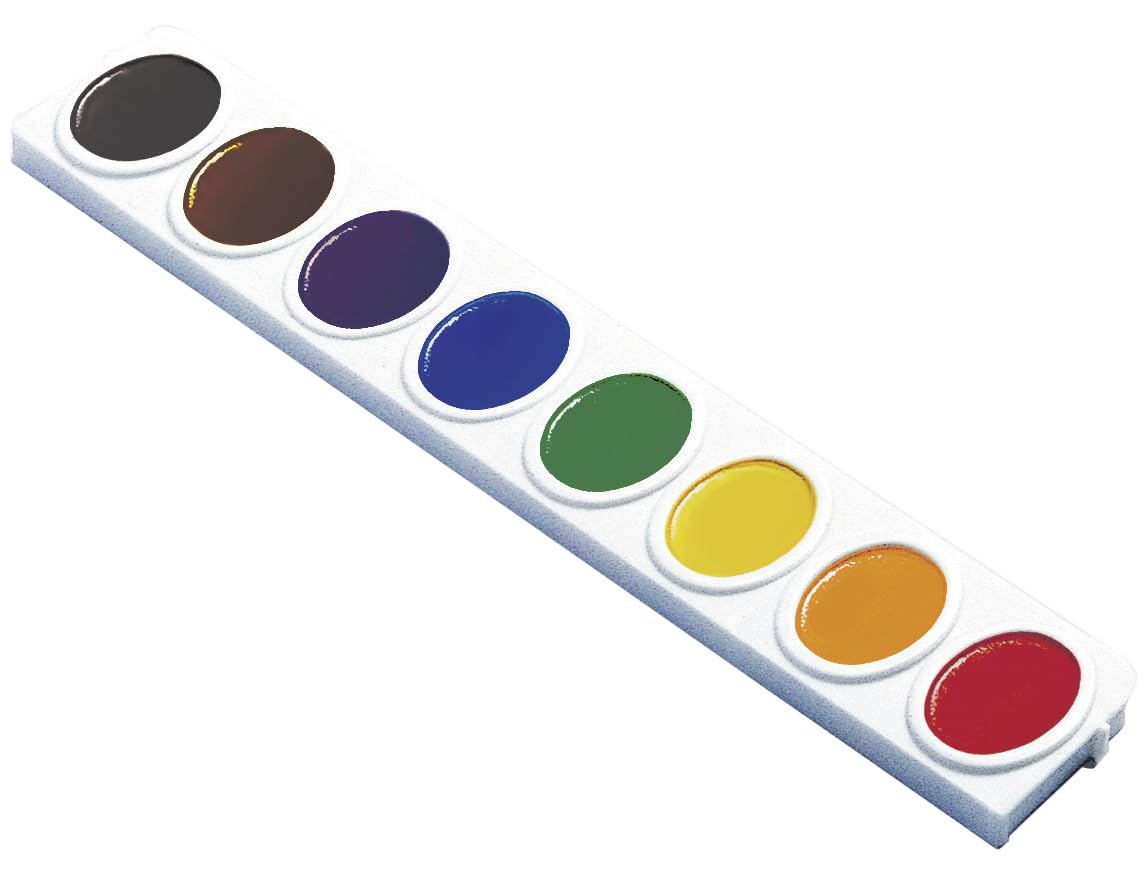 Prang Semi-Moist Watercolors Oval Pan Refills Set
