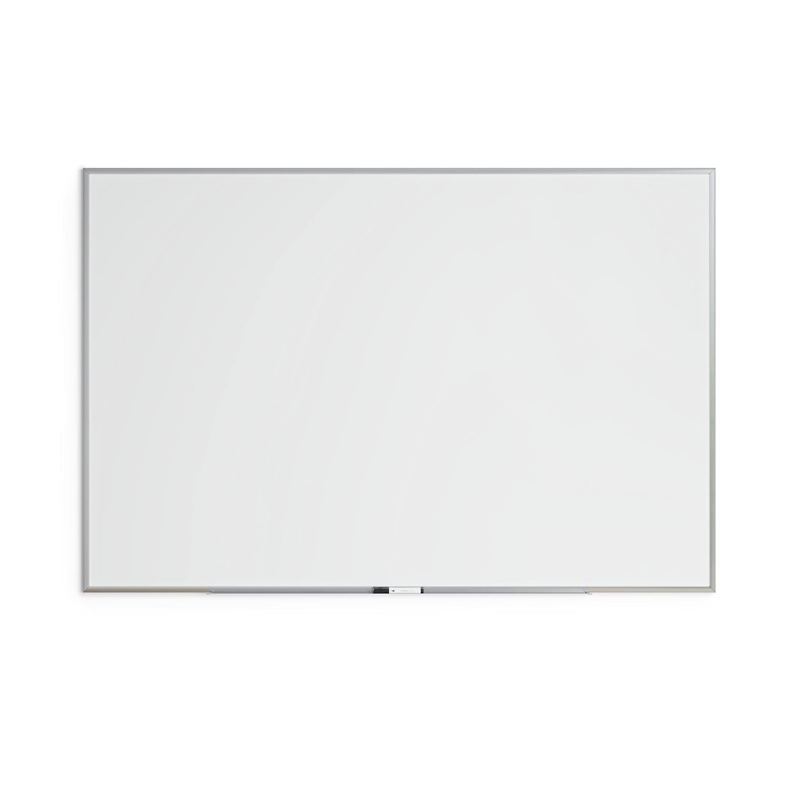 U Brands Magnetic Whiteboard 48" x 72", Large Dry Erase Board with Silver Aluminum Frame, Wall Mounted White Board for Office, Classroom & Conference Room, 6' x 4'