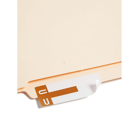 Smead AlphaZ NCC Color-Coded Label, H&U, Label Sheet, Dark Brown, 100 per Pack (67159)