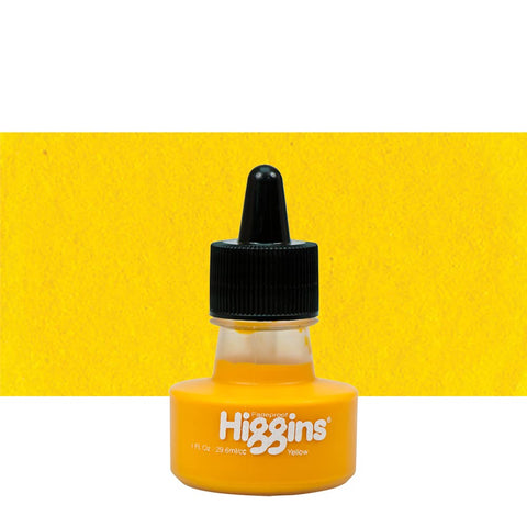 Higgins Pigmented Drawing Ink, Yellow, 1 Ounce Bottle (44635)